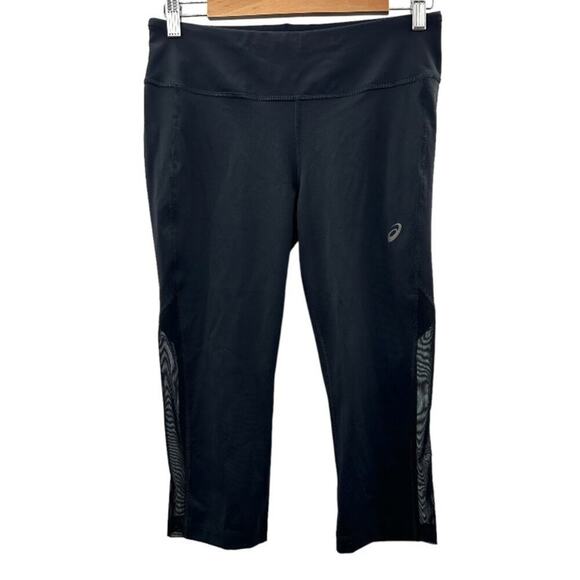 ASICS Black W‎ Capri Low Rise Leggings Size M - Picture 1 of 9